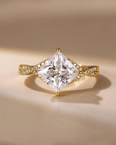AELARA Princess Cut Moissanite Infinity Promise Ring Unique Engagement Ring